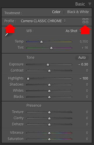 Lightroom Classic profiles