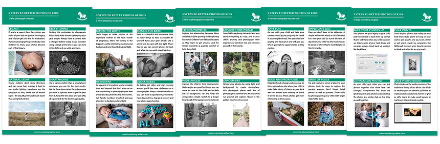 Kids photography PhotoTips Cards